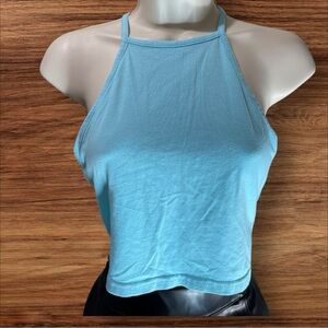 H&M Divided basics crop top in blue sz M
95% COTTON, 
5% ELASTANE